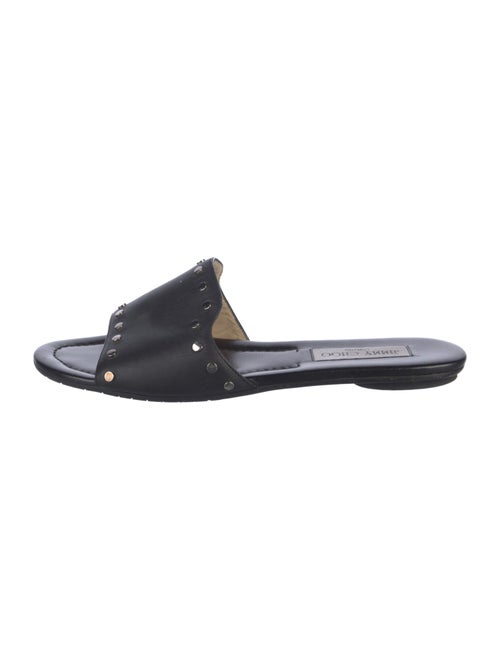 Jimmy Choo Leather Studded Accents Slides