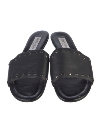 Jimmy Choo Leather Studded Accents Slides