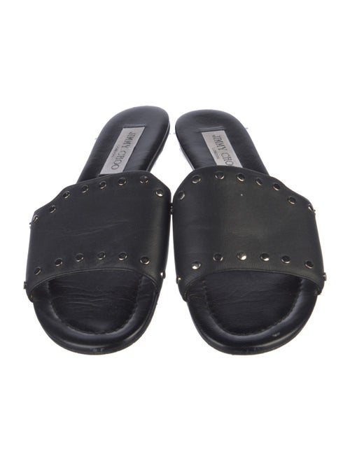 Jimmy Choo Leather Studded Accents Slides