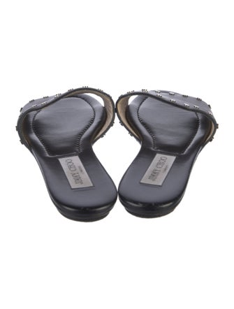 Jimmy Choo Leather Studded Accents Slides