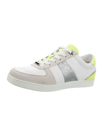 Jimmy Choo Leather Colorblock Pattern Sneakers