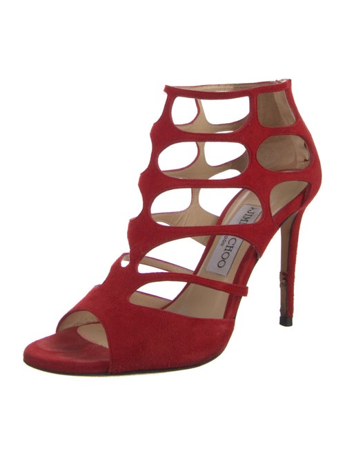 Jimmy Choo Suede Cutout Accent Gladiator Sandals