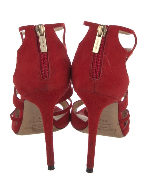 Jimmy Choo Suede Cutout Accent Gladiator Sandals