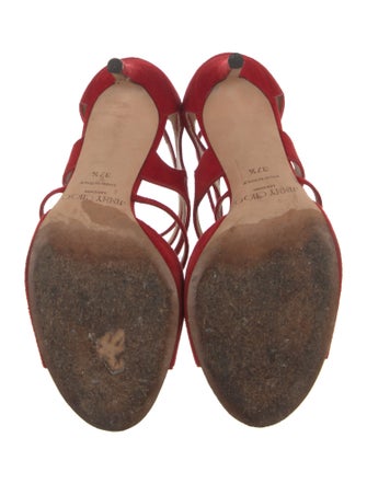 Jimmy Choo Suede Cutout Accent Gladiator Sandals