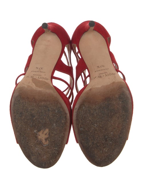 Jimmy Choo Suede Cutout Accent Gladiator Sandals