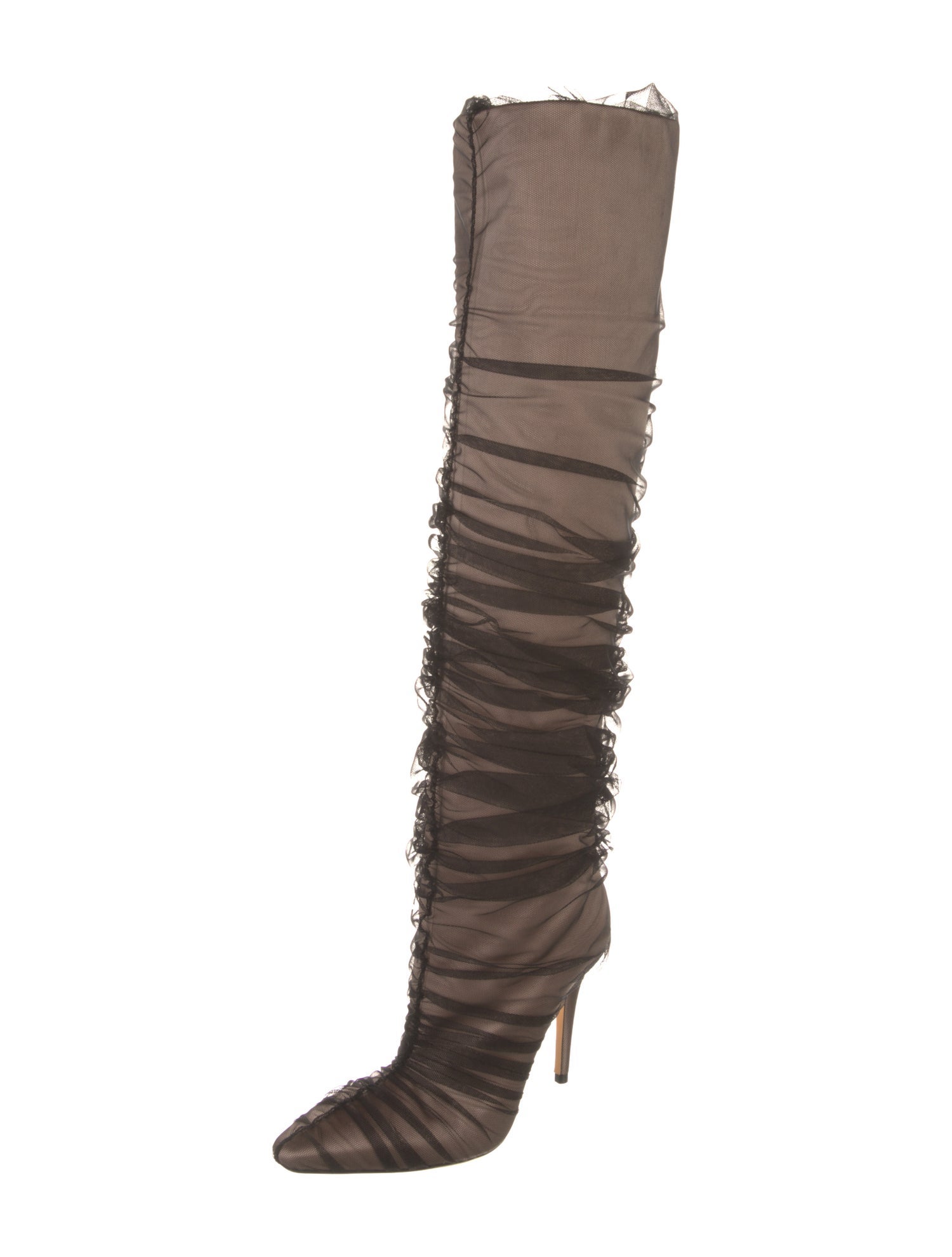 Jimmy Choo Mesh Accents Slouch Boots