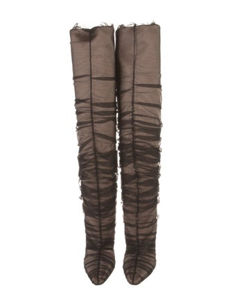 Jimmy Choo Mesh Accents Slouch Boots