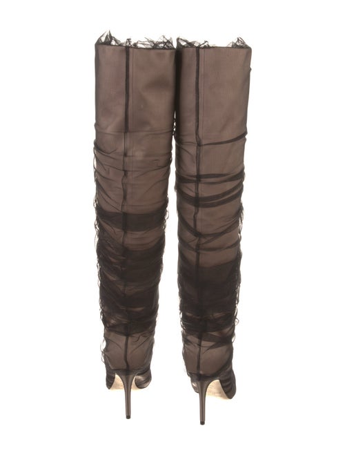 Jimmy Choo Mesh Accents Slouch Boots