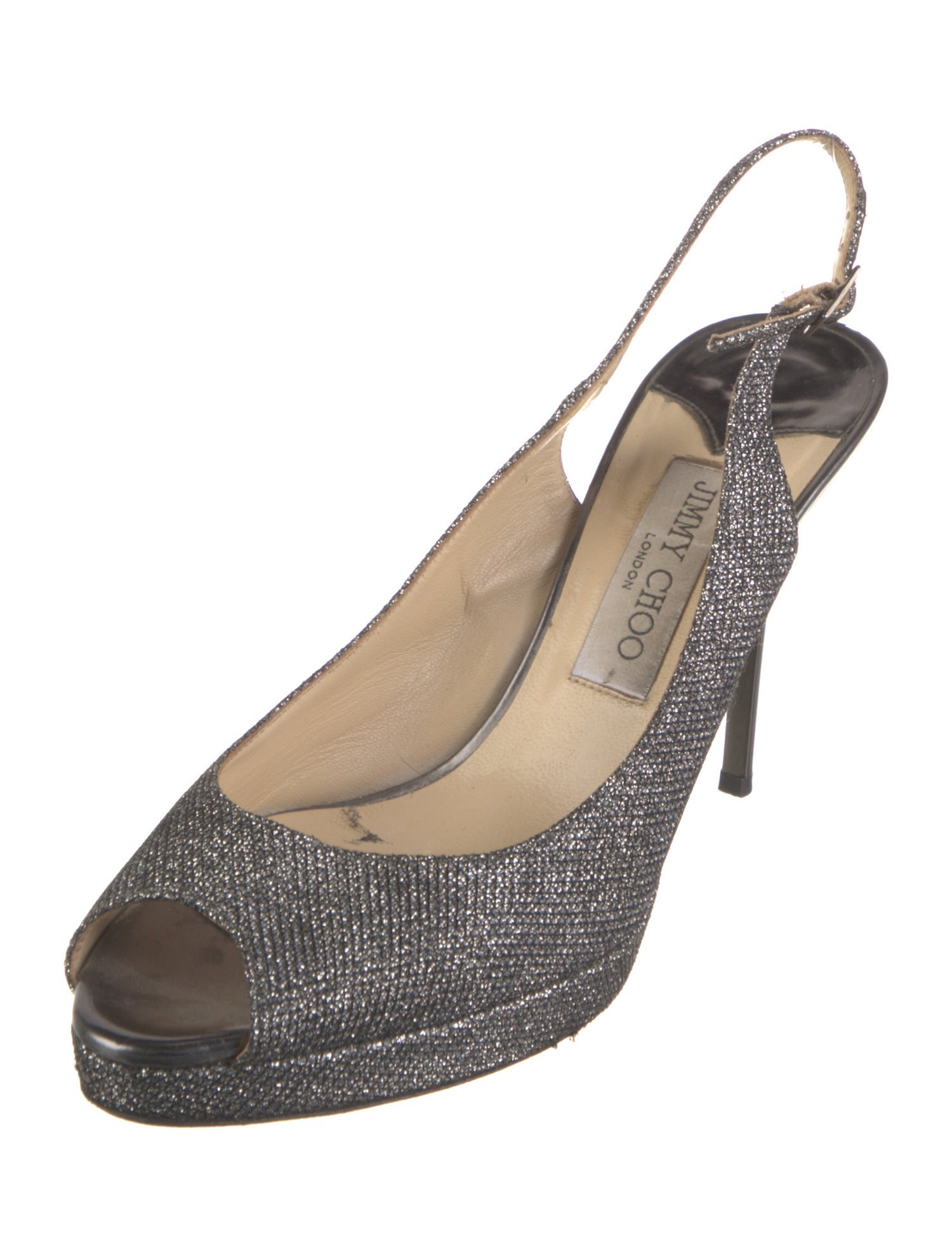 Jimmy Choo Glitter Glitter Accents Slingback Pumps