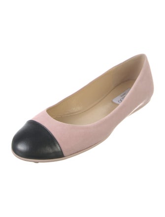 Jimmy Choo Suede Leather Trim Embellishment Ballet Flats