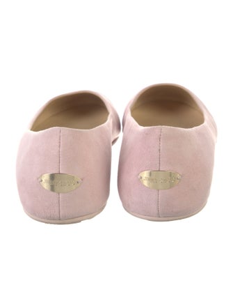 Jimmy Choo Suede Leather Trim Embellishment Ballet Flats
