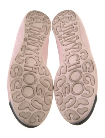 Jimmy Choo Suede Leather Trim Embellishment Ballet Flats