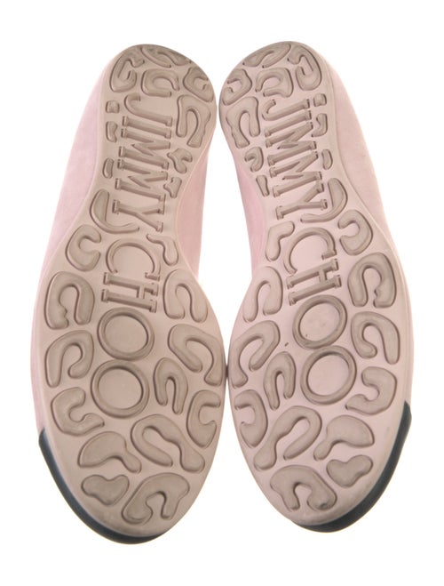 Jimmy Choo Suede Leather Trim Embellishment Ballet Flats