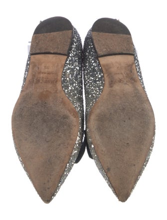Jimmy Choo Glitter Bow Accents Loafers