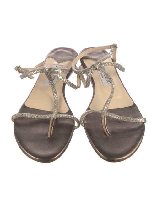 Jimmy Choo Leather Animal Print Slingback Flats