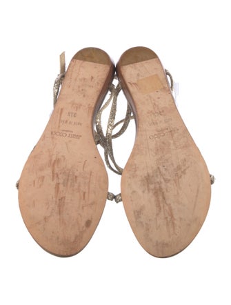 Jimmy Choo Leather Animal Print Slingback Flats