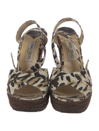 Jimmy Choo Canvas Animal Print Espadrilles