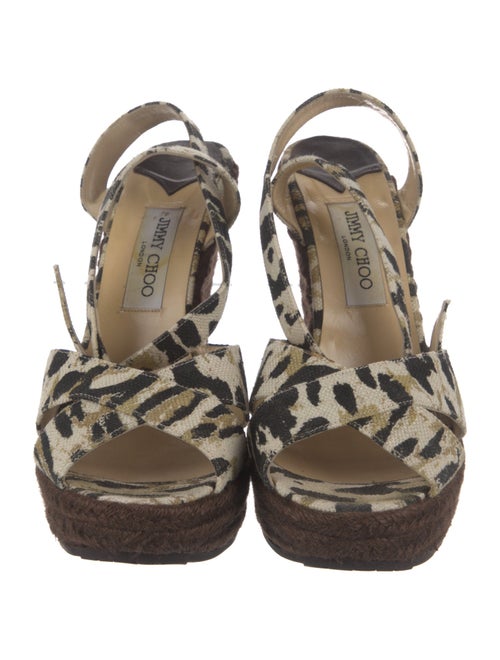 Jimmy Choo Canvas Animal Print Espadrilles