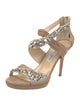 Jimmy Choo Suede Crystal Embellishments Sandals