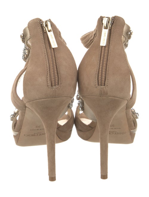 Jimmy Choo Suede Crystal Embellishments Sandals