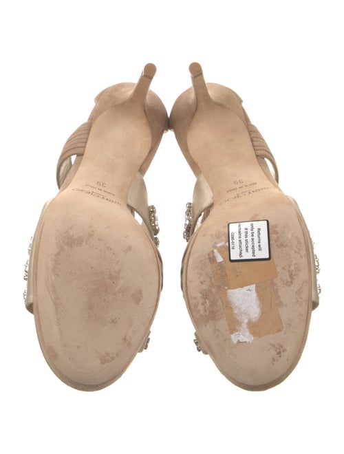 Jimmy Choo Suede Crystal Embellishments Sandals