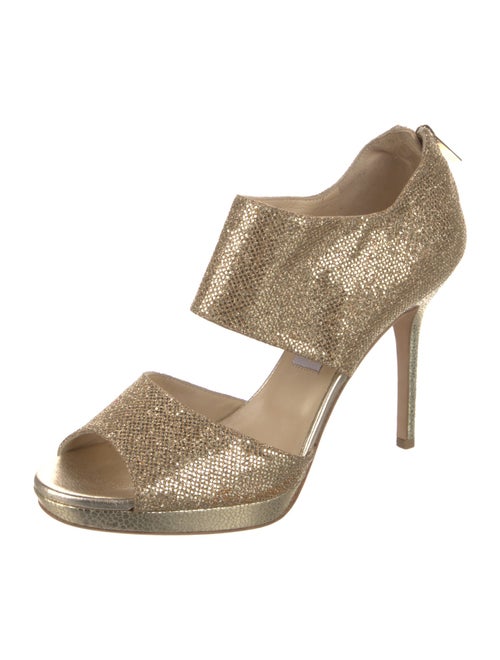 Jimmy Choo Glitter Cutout Accent Sandals