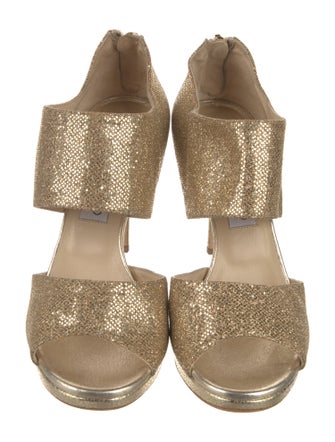 Jimmy Choo Glitter Cutout Accent Sandals