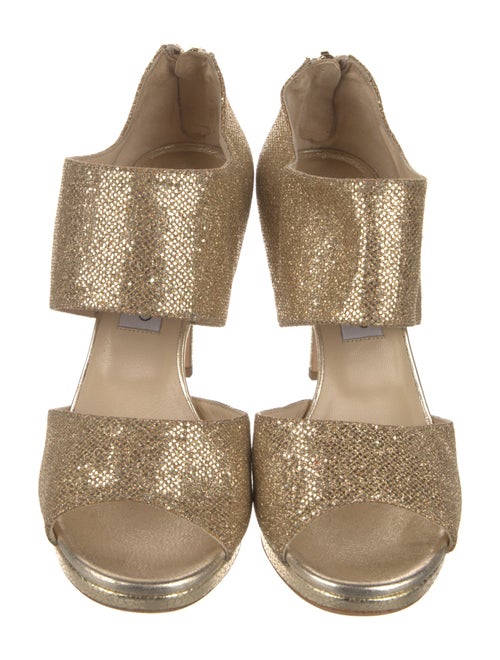 Jimmy Choo Glitter Cutout Accent Sandals