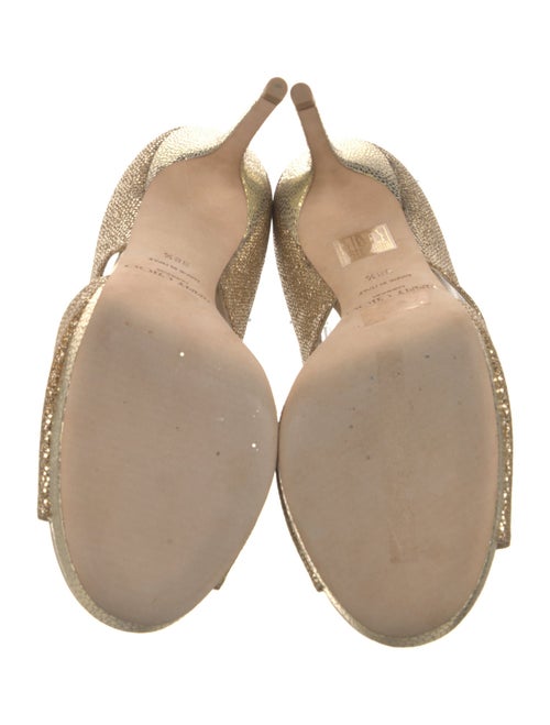 Jimmy Choo Glitter Cutout Accent Sandals