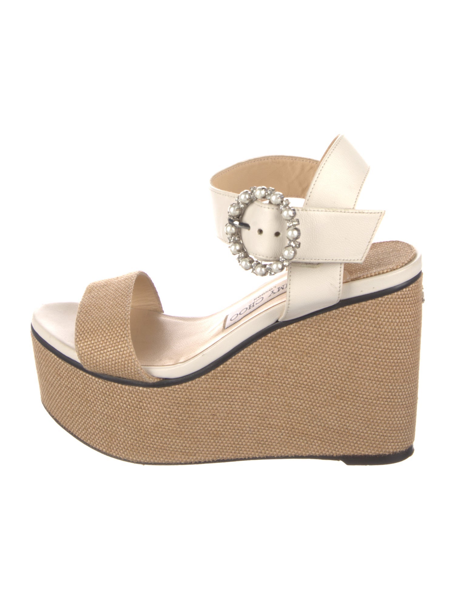 Jimmy Choo Abigail Faux Pearl Accents Espadrilles