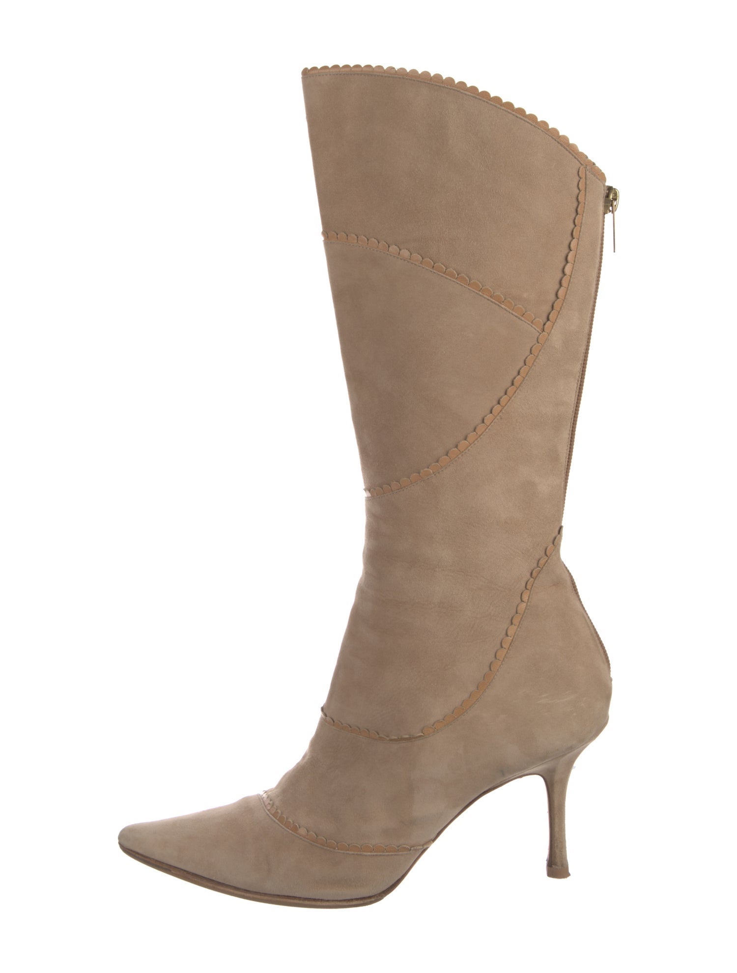 Jimmy Choo Suede Scalloped Accent Boots