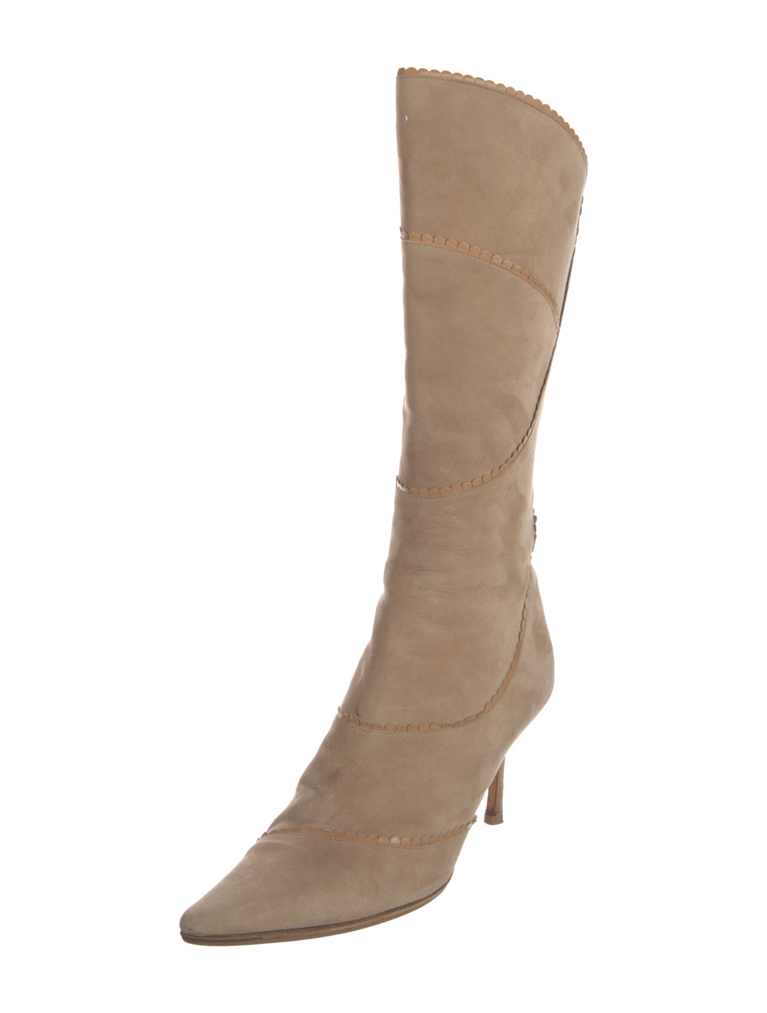 Jimmy Choo Suede Scalloped Accent Boots