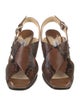 Jimmy Choo Embossed Leather Animal Print Slingback Sandals