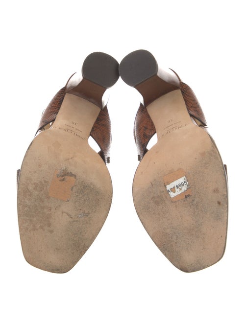 Jimmy Choo Embossed Leather Animal Print Slingback Sandals