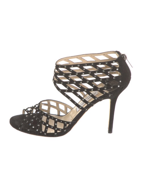 Jimmy Choo Suede Crystal Embellishments Sandals