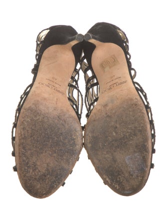 Jimmy Choo Suede Crystal Embellishments Sandals