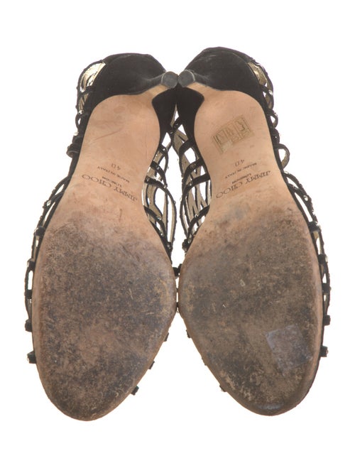 Jimmy Choo Suede Crystal Embellishments Sandals