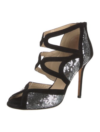 Jimmy Choo Suede Sequin Embellishments Sandals