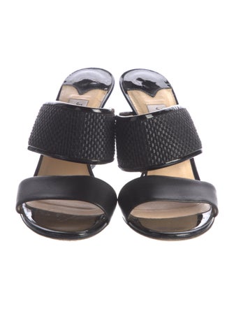 Jimmy Choo Leather Printed Slides