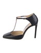 Jimmy Choo Lexica Embossed Leather T-Strap Pumps