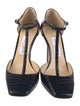 Jimmy Choo Lexica Embossed Leather T-Strap Pumps