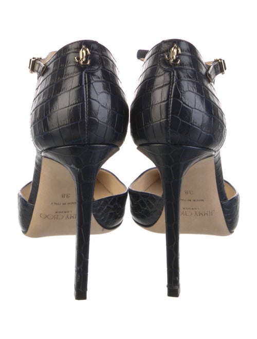 Jimmy Choo Lexica Embossed Leather T-Strap Pumps