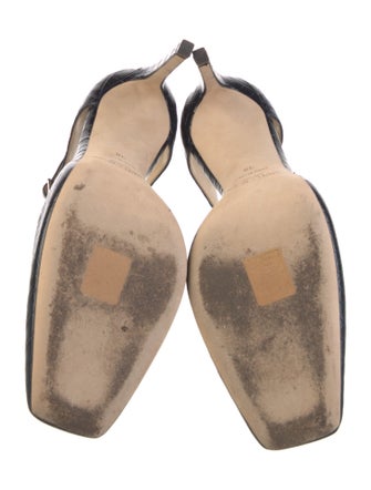 Jimmy Choo Lexica Embossed Leather T-Strap Pumps