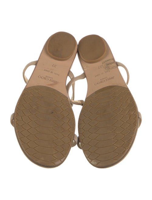 Jimmy Choo Suede Whipstitch Trim T-Strap Sandals