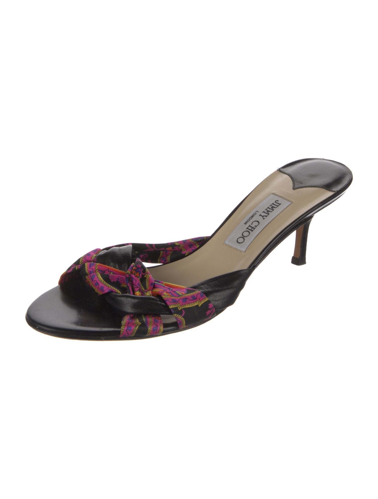 Jimmy Choo Leather Printed Slides