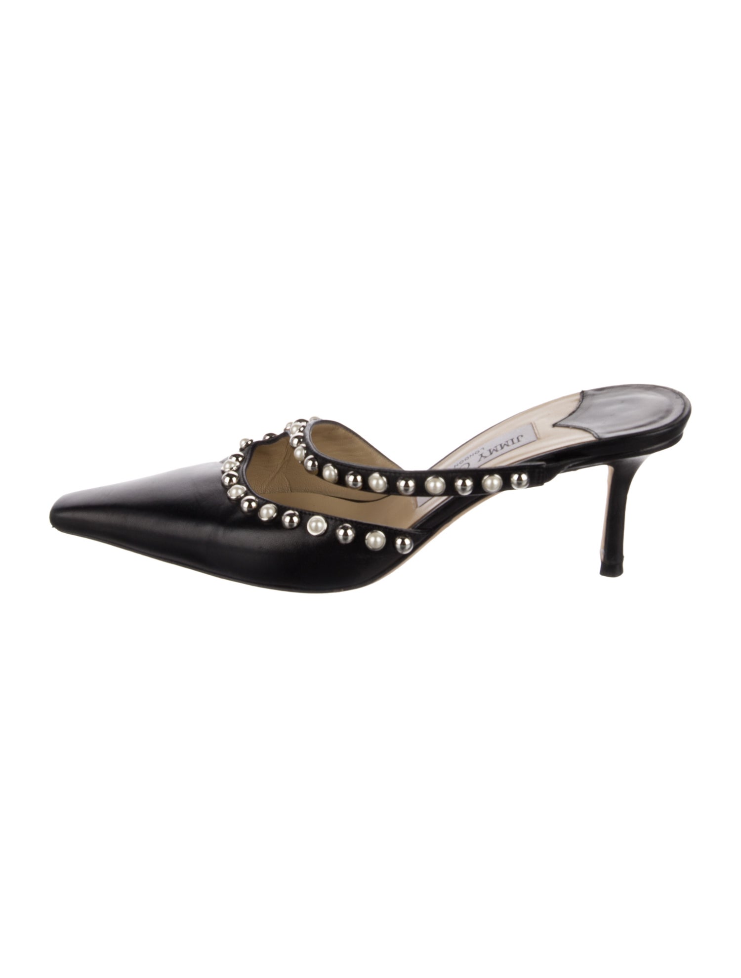 Jimmy Choo Leather Studded Accents Mules
