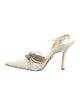 Jimmy Choo Satin Crystal Embellishments Slingback Pumps