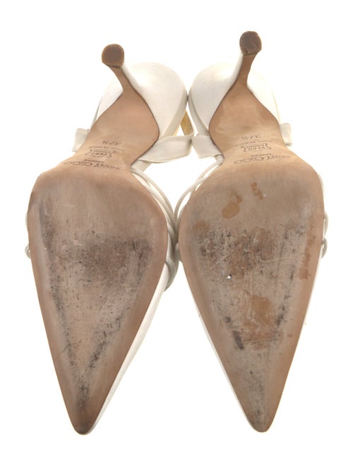 Jimmy Choo Satin Crystal Embellishments Slingback Pumps