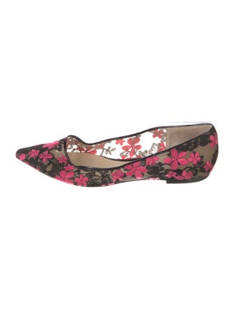 Jimmy Choo Mesh Floral Print Flats
