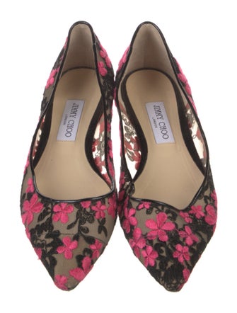 Jimmy Choo Mesh Floral Print Flats